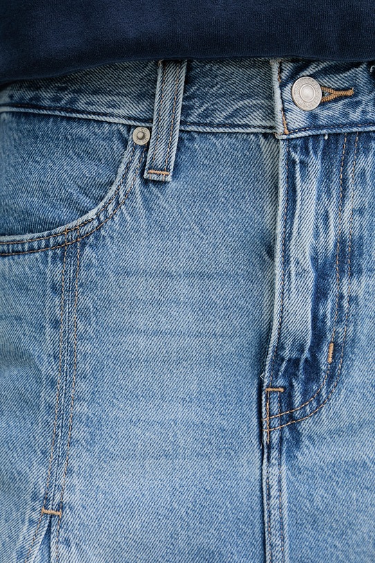 Levi's spódnica jeansowa GODET KNEE LENGTH niebieski 005N8