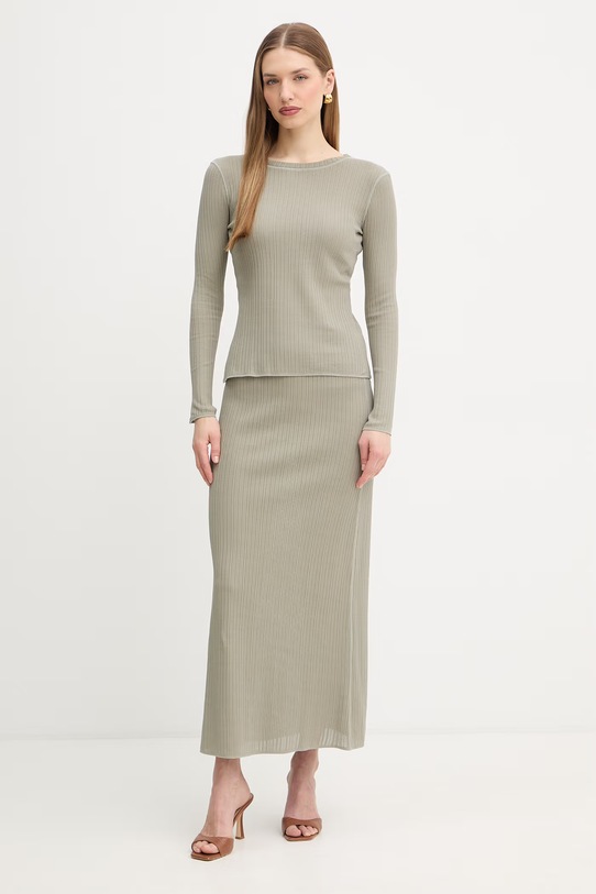 MAX&Co. spódnica bawełniana MCOGIRANTE 2616771021200 zielony SS26