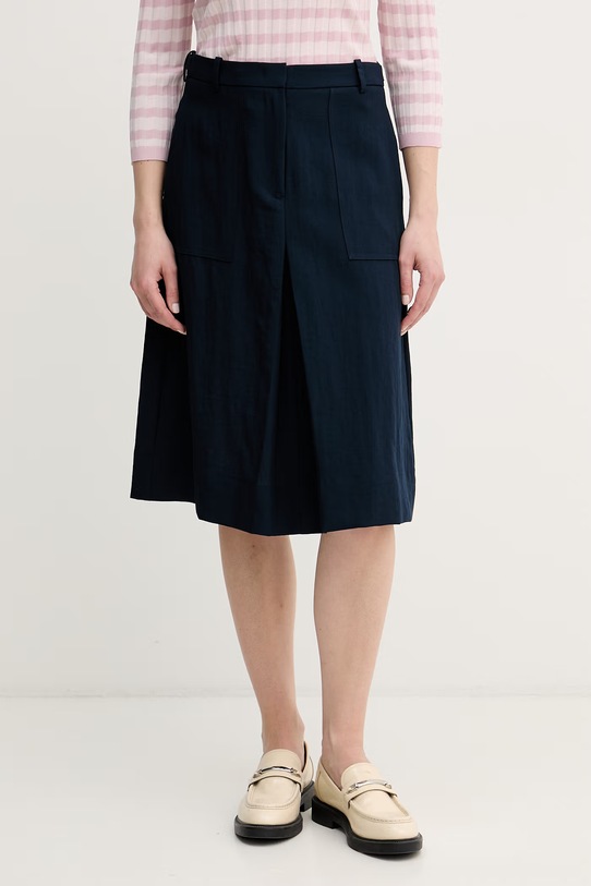 Tommy Hilfiger φούστα με βισκόζη σκούρο μπλε WW0WW49673