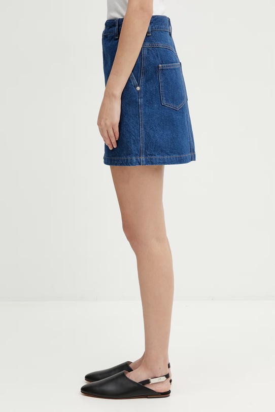 Maison Kitsuné spódnica jeansowa QW01501WD4023 niebieski SS26