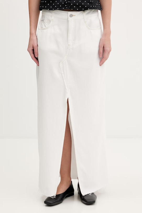 Guess Jeans suknja s prorezom traper bijela W6GD52.D5NW2