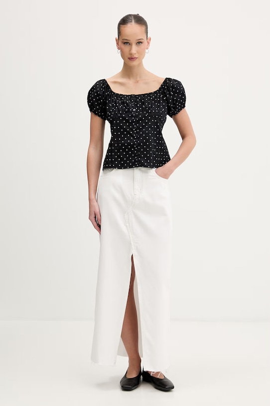 Guess Jeans suknja s prorezom traper W6GD52.D5NW2 bijela SS26