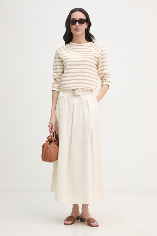 Gaudi spódnica bawełniana 611FD75002 beżowy SS26