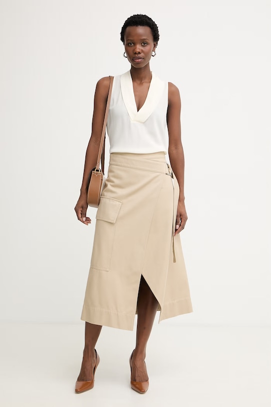 BOSS Suknja na preklop s lyocellom Vonaria-W 50558326 bež SS26