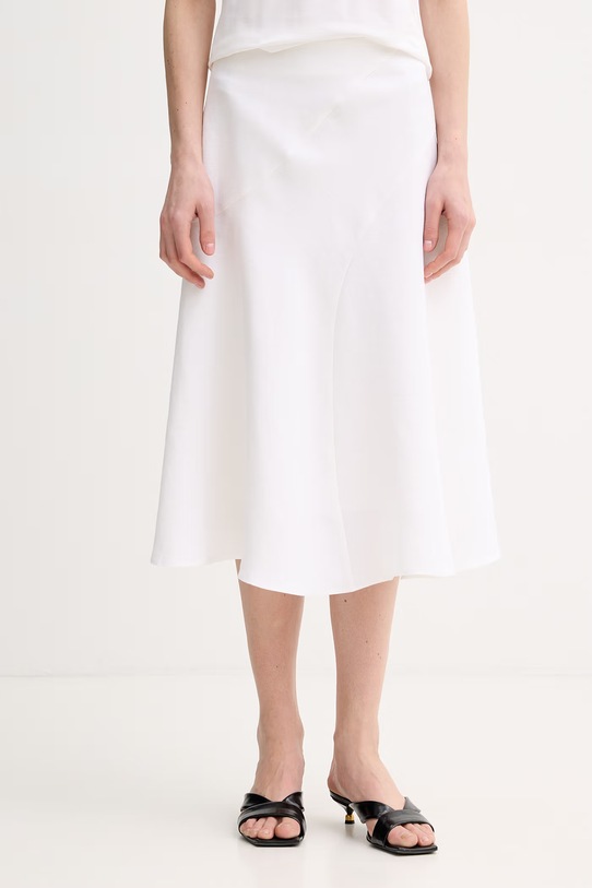 BOSS spódnica z lnem Vicena2 beżowy 50559476