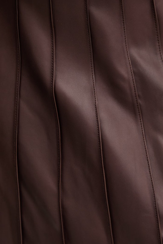 BOSS spódnica skórzana Sevara brązowy 50556237