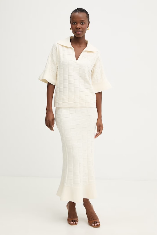 BOSS spódnica sweterkowa Foppy 50556678 beżowy SS26