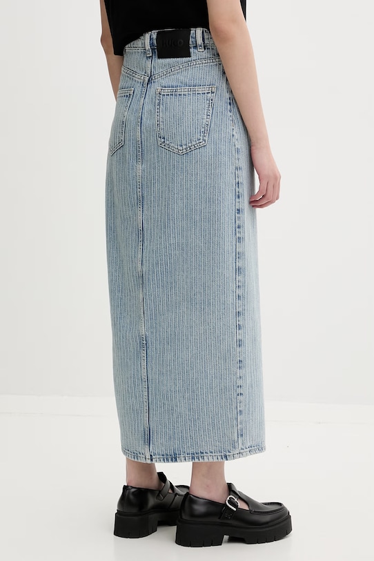 Odzież HUGO spódnica z rozcięciem jeansowa 50568239 niebieski
