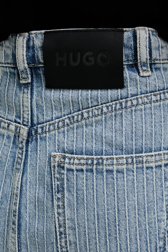 HUGO spódnica z rozcięciem jeansowa niebieski 50568239