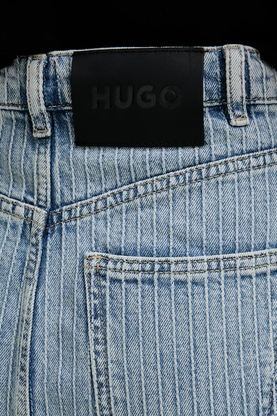 HUGO spódnica z rozcięciem jeansowa niebieski 50568239