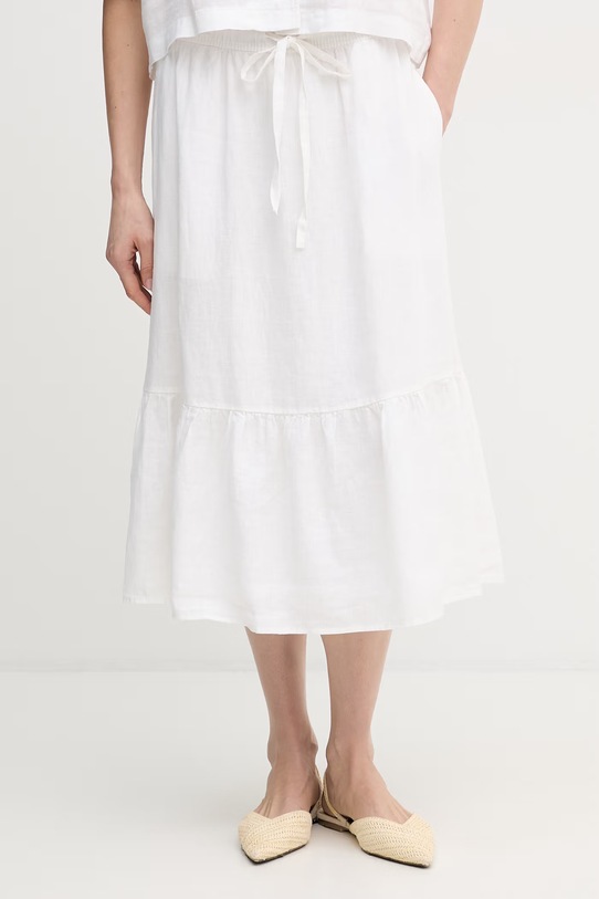 Dkny spódnica lniana casual biały P5JBCD87