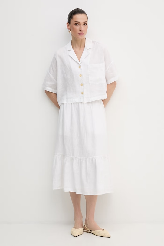 Dkny spódnica lniana P5JBCD87 biały SS26