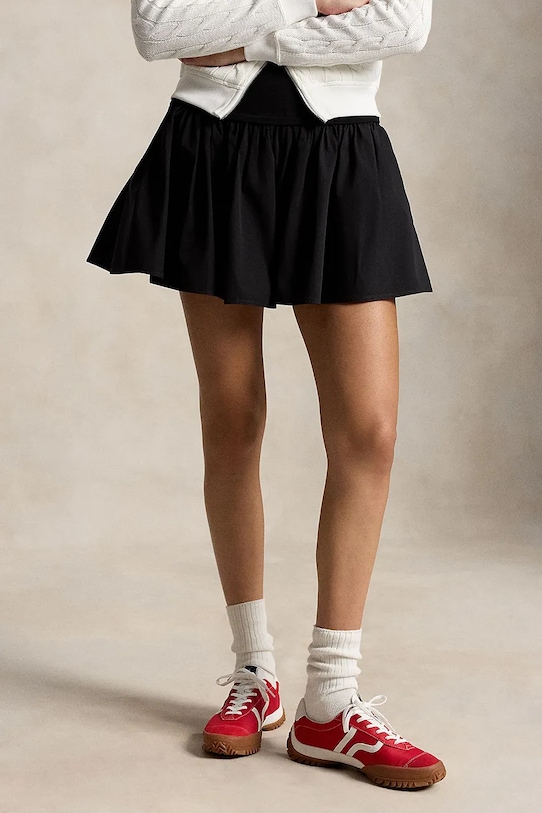 Polo Ralph Lauren spódnica bawełniana POPLIN-WVN-SKIRT czarny 211A12965001