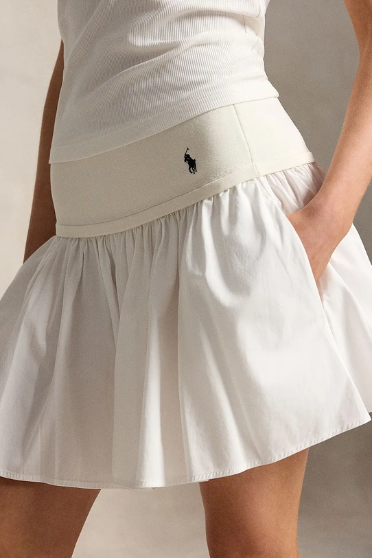 Polo Ralph Lauren spódnica bawełniana POPLIN-WVN-SKIRT biały 211A12965002
