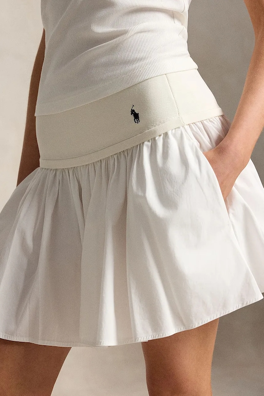 Polo Ralph Lauren spódnica bawełniana POPLIN-WVN-SKIRT biały 211A12965002