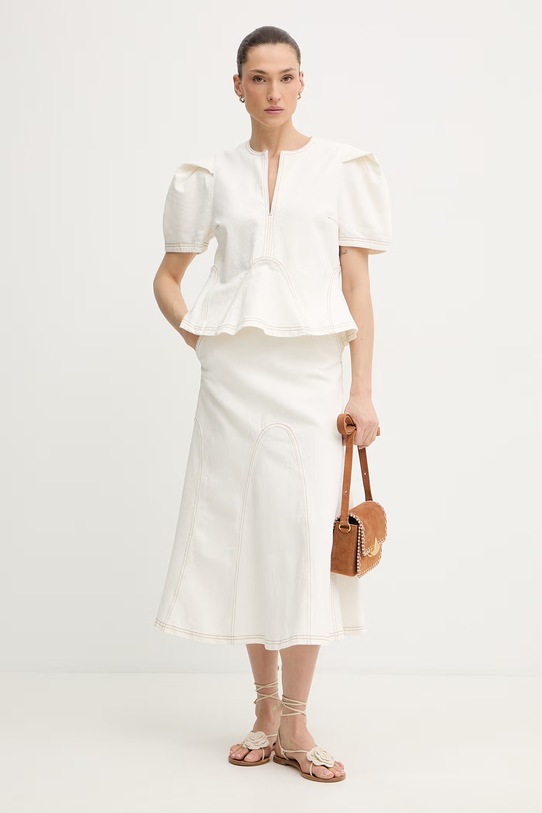 MUNTHE spódnica jeansowa BRAYLIN 261123826103 beżowy SS26