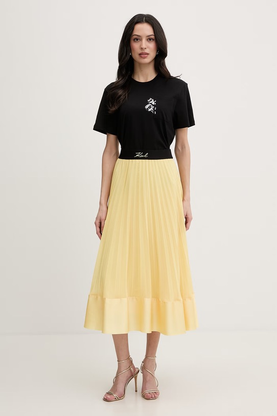 Karl Lagerfeld spódnica plisowana B2W12003 żółty SS26