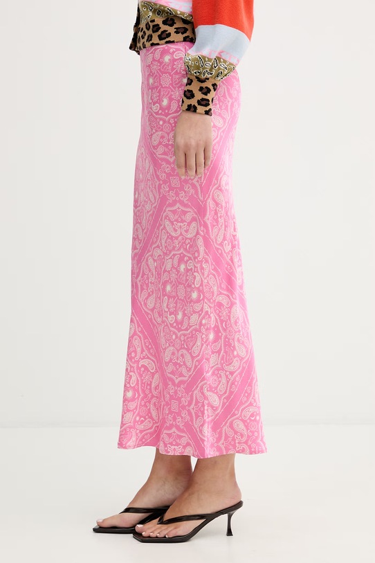 Never Fully Dressed spódnica z wiskozy różowy NFDSK788