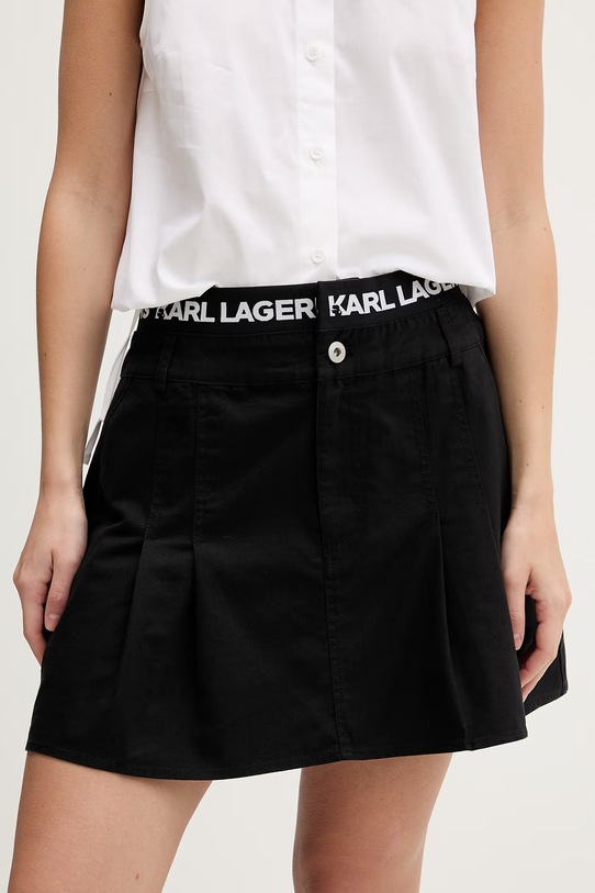 Rifľová sukňa Karl Lagerfeld Jeans látka čierna B2W12029