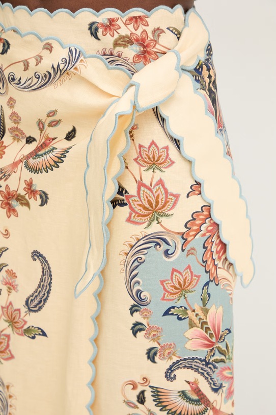 Λινή φούστα Farm Rio μπεζ 348847