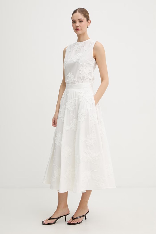 Rotate spódnica bawełniana 115557400 biały SS26