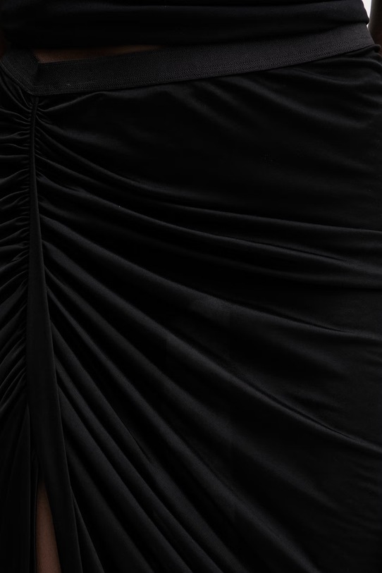 Rick Owens Lilies spódnica asymetryczna z wiskozy czarny LI01F7320.JVS