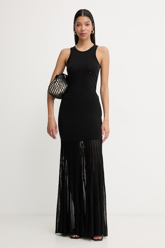 MICHAEL Michael Kors spódnica sweterkowa z wiskozy MS670LHBFD czarny SS26