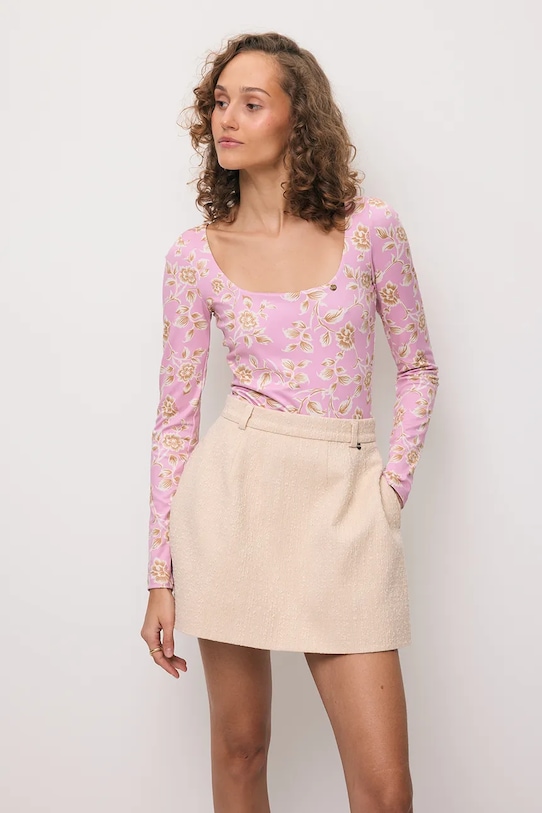 Bizuu spódnica bawełniana BREDA bawełna beżowy BREDA.BEZOWY