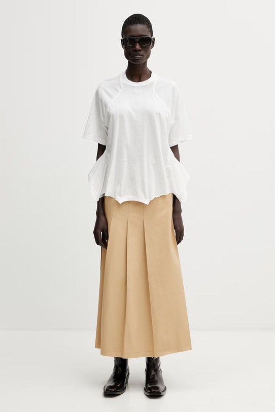 Undercover SKIRT sukně bavlněná UP1F1602 béžová