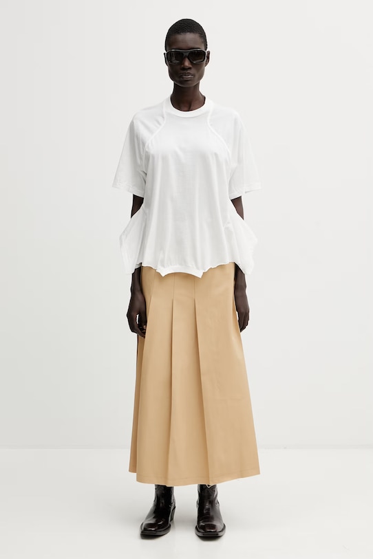 Undercover SKIRT spódnica bawełniana UP1F1602 beżowy