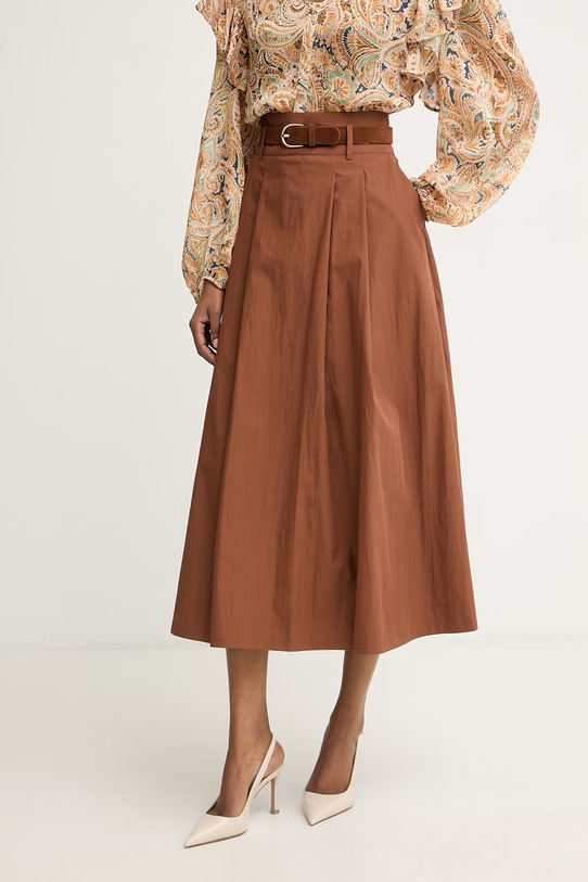 Morgan spódnica z bawełną brązowy JAROCE