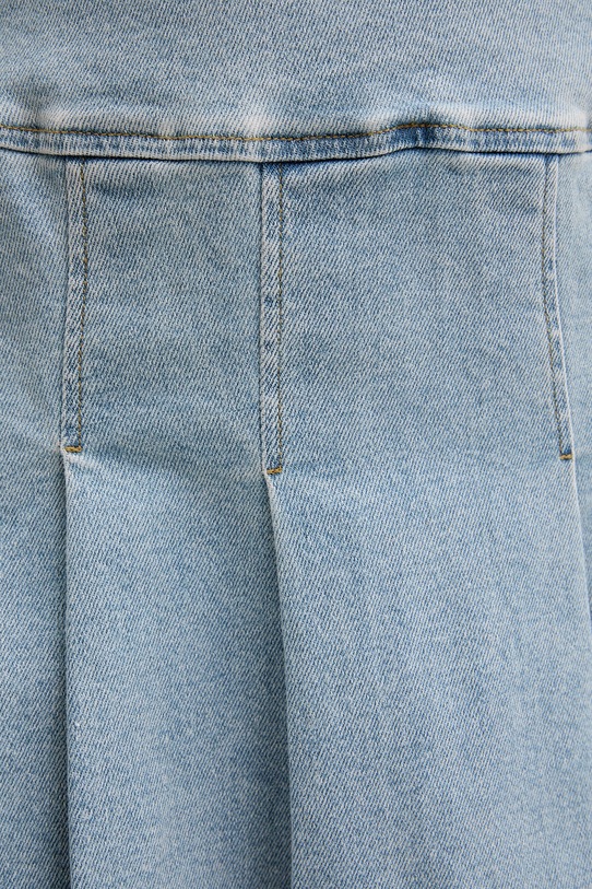 Morgan spódnica plisowana jeansowa niebieski JTALA