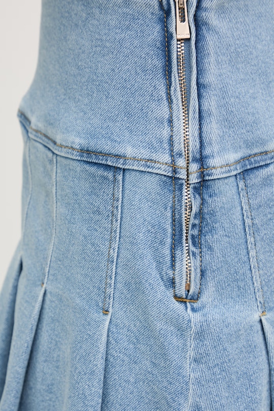 Morgan spódnica plisowana jeansowa niebieski JTALA