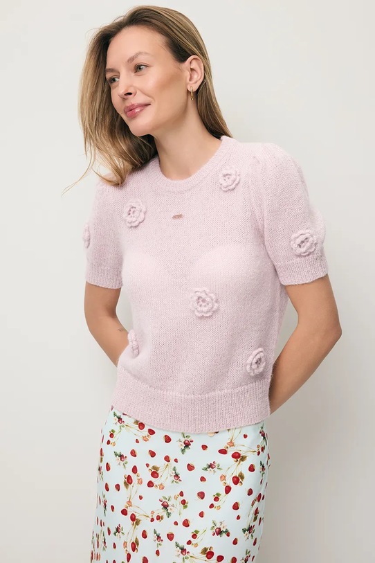 BIZUU spódnica z wiskozy MOLLENA niebieski MOLLENA.BLEKITNY