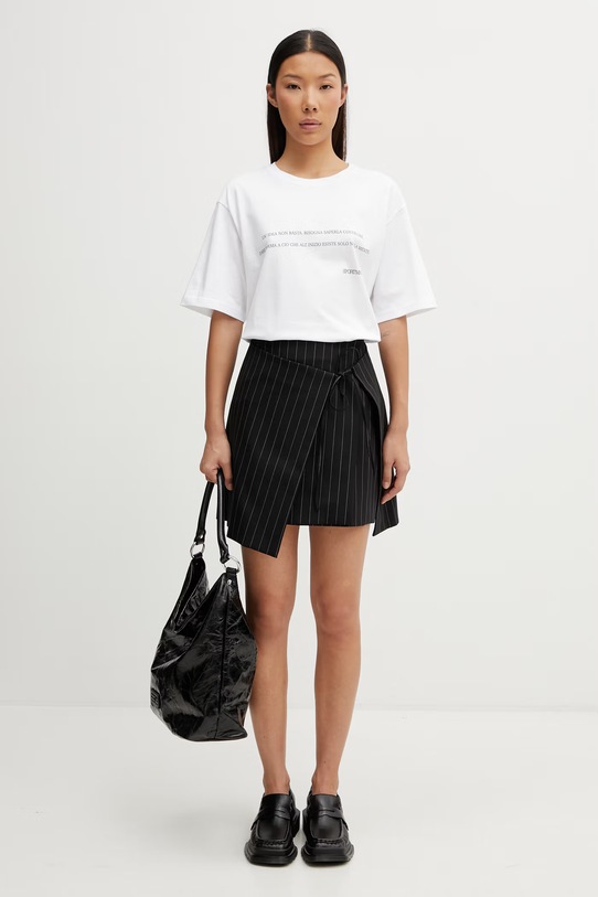 Sportmax sukňa s rozparkom s vlnou Spxfatti 2612101041600 čierna