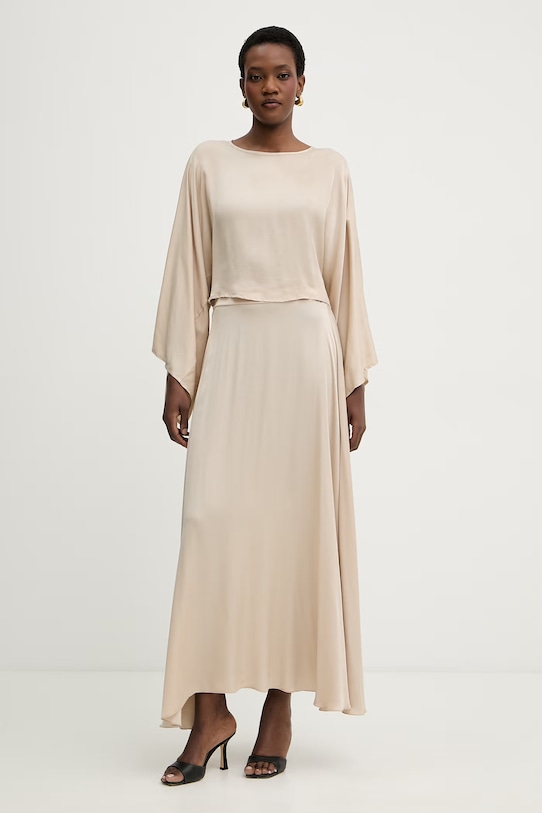 Haveone spódnica z wiskozy GWG.Q007 beżowy SS26
