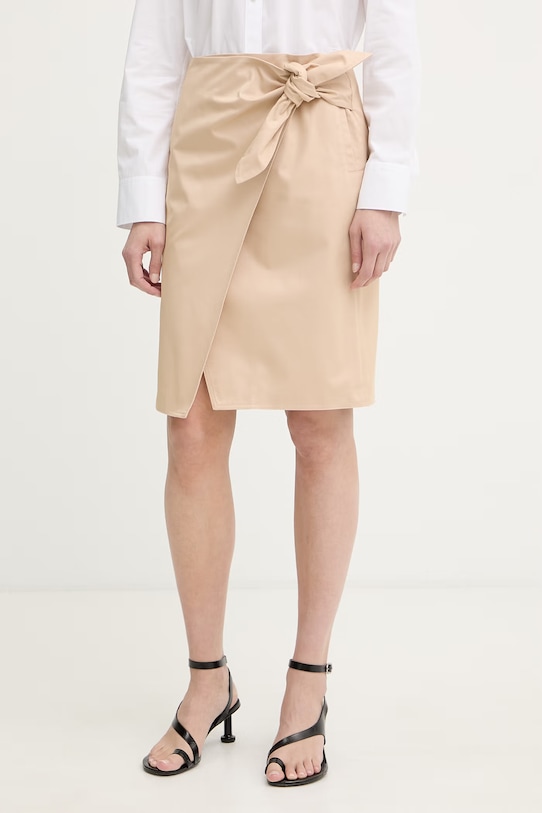 Isabelle Blanche spódnica asymetryczna bawełniana beżowy IS26SS.G007.T001