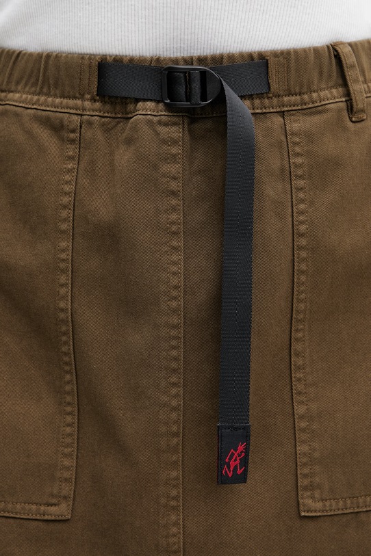 Gramicci LONG BAKER SKIRT spódnica z rozcięciem bawełniana zielony G3SW.SK069.