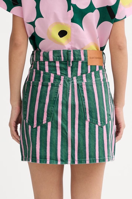 Oblečení Marimekko áčková sukně bavlněná 095434 zelená