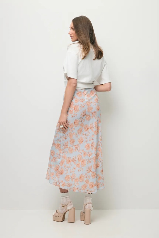 BIZUU spódnica z wiskozy BREE BREE.BLEKITNY niebieski SS26