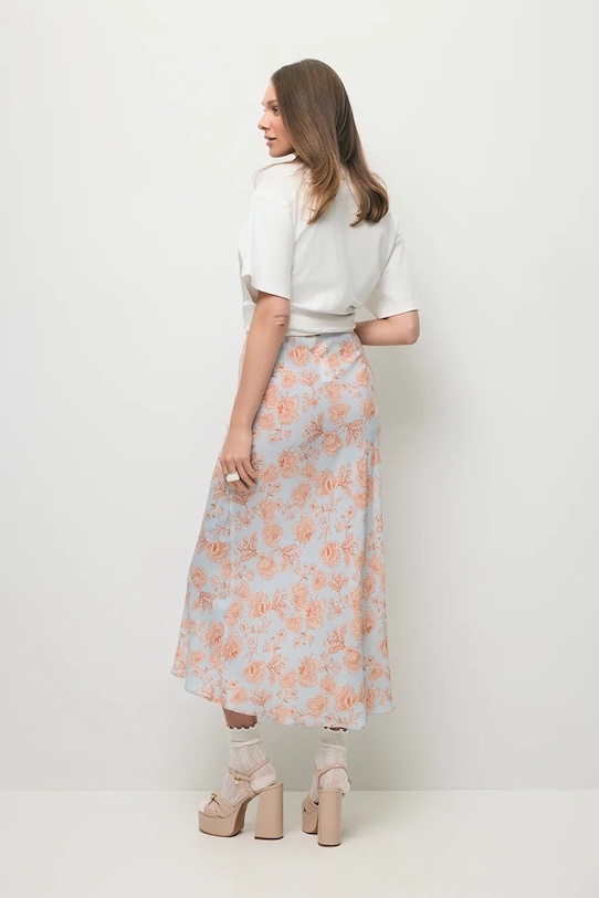 BIZUU spódnica z wiskozy BREE BREE.BLEKITNY niebieski SS26