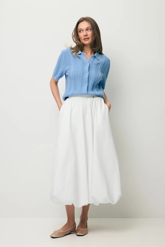 BIZUU спідниця з бавовною NUBE білий NUBE.KREMOWY