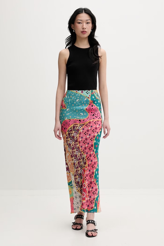 Never Fully Dressed gonna in viscosa NFDSK816 multicolore SS26