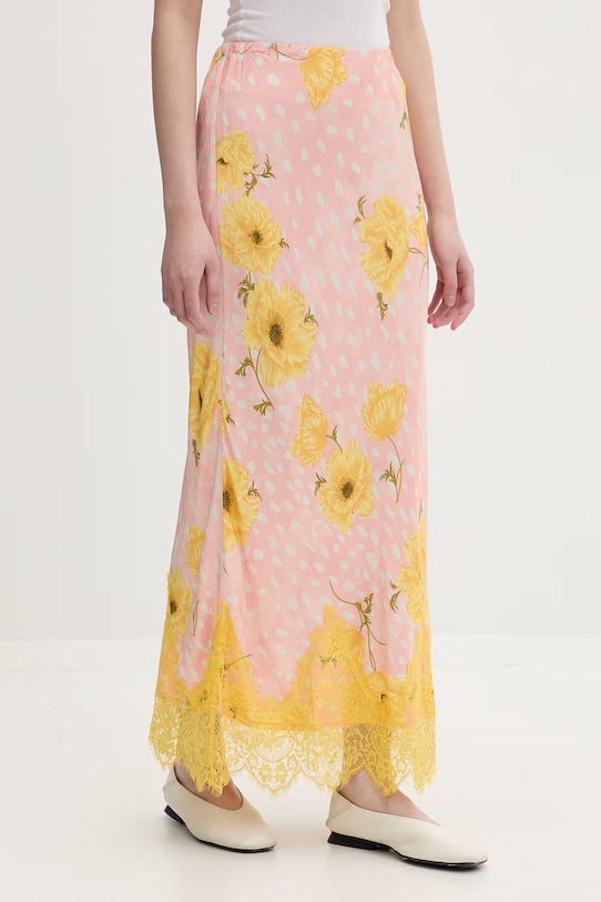 Never Fully Dressed spódnica z wiskozy różowy NFDSK863