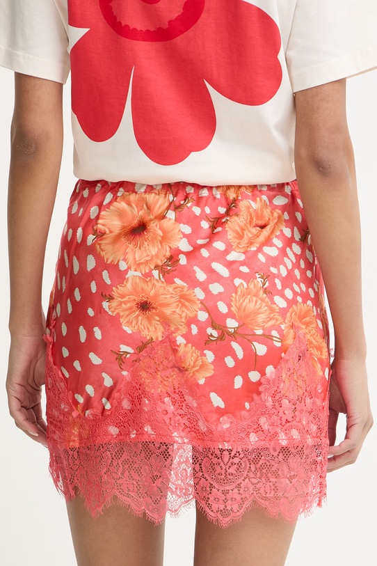 Odzież Never Fully Dressed spódnica z wiskozy NFDSK864 różowy