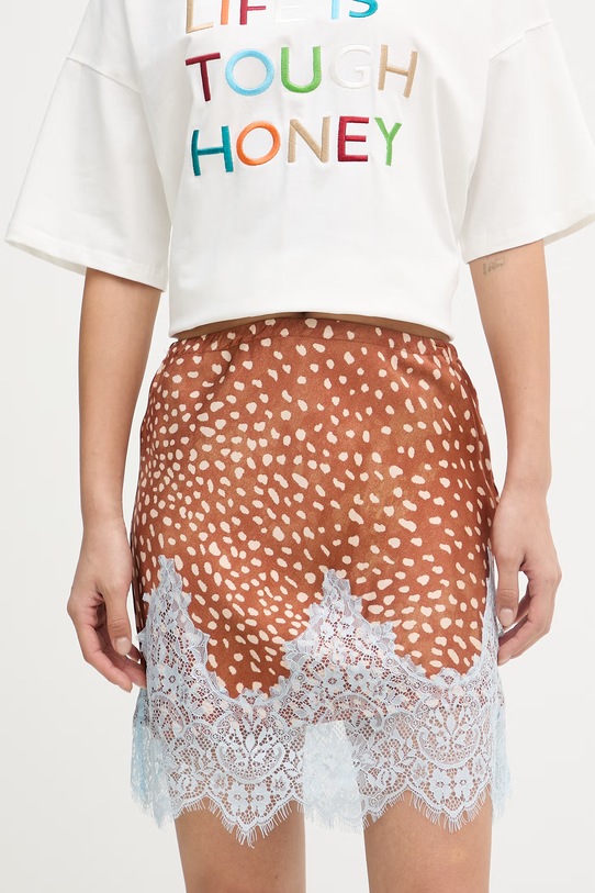 Never Fully Dressed spódnica z wiskozy brązowy NFDSK850