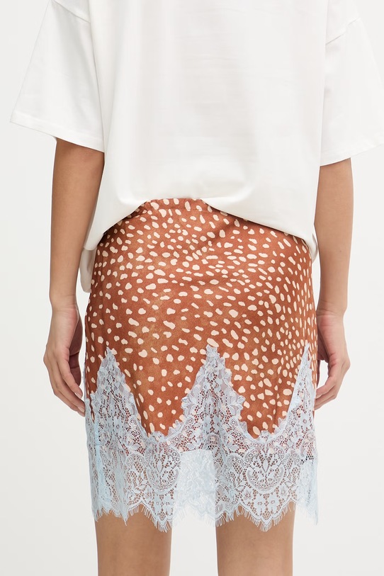 Odzież Never Fully Dressed spódnica z wiskozy NFDSK850 brązowy