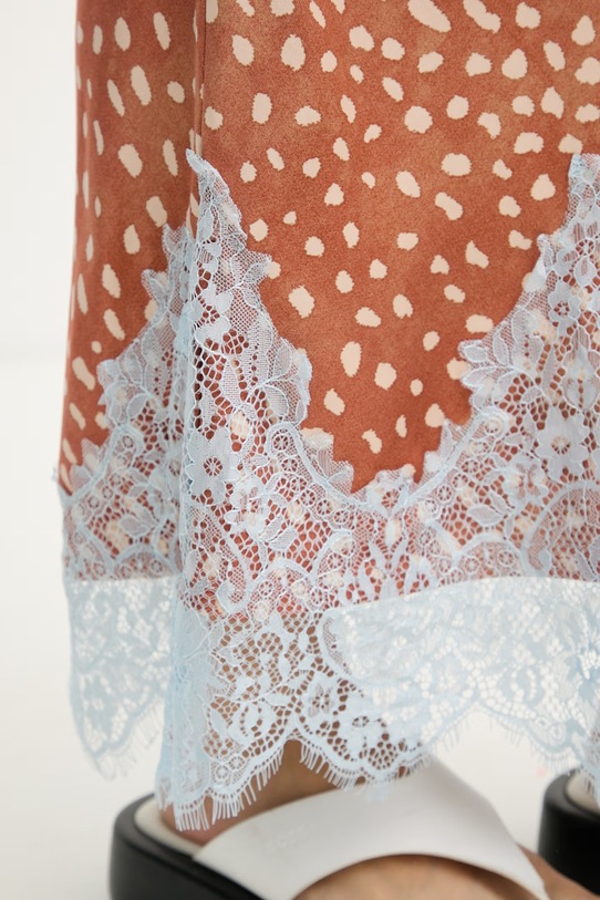 Never Fully Dressed fustă din vâscoză maro NFDSK868