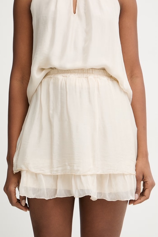 Haveone spódnica z dodatkiem jedwabiu beżowy GCH.Q005