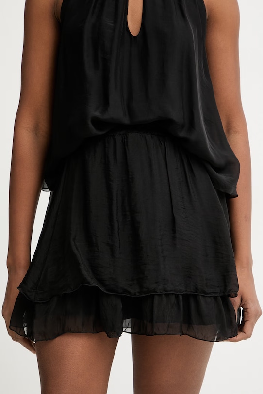 Haveone spódnica z dodatkiem jedwabiu czarny GCH.Q005